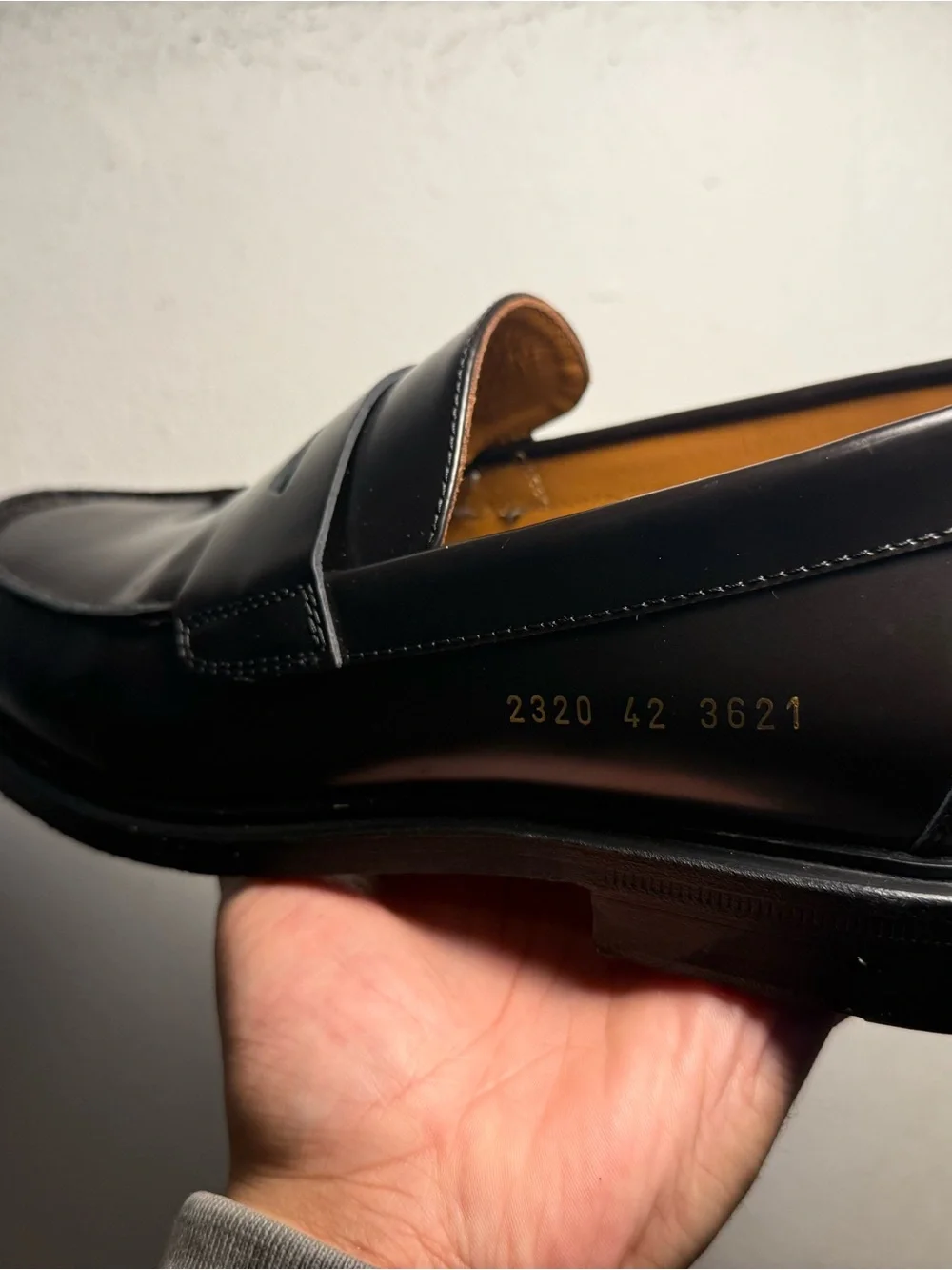 Common Projects Men's Shiny Dark Brown Penny Loafers